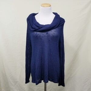 JOIE Soft navy blue cowl neck sweater light knit Small